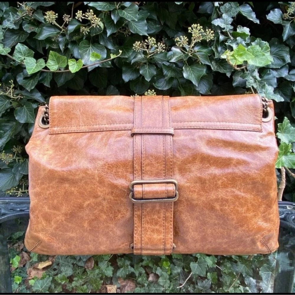 NEW!  LANVIN Hero Brown Leather Shoulder Bag With Chained Straps - Picture 2 of 13